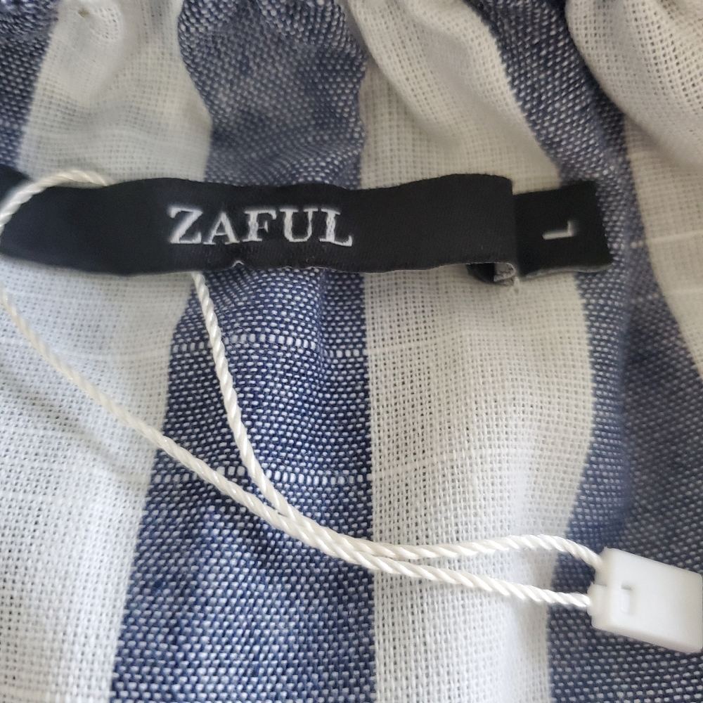 Zaful off the shoulder flounce striped crop top - Picture 4 of 4